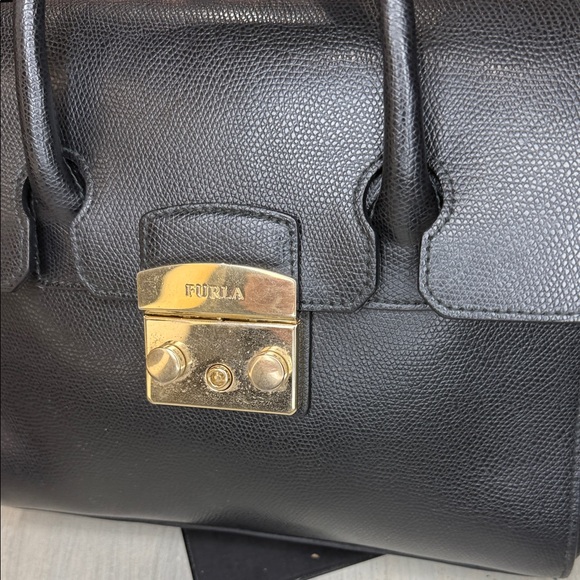 Furla Black Satchel with Gold Clasp - Picture 2 of 12